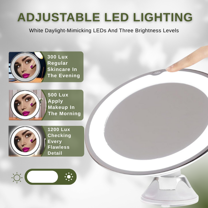 10x Magnifying LED Lighted Makeup Mirror