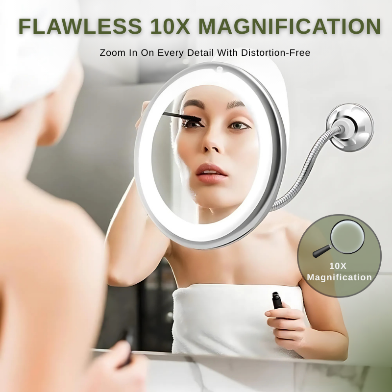 10x Magnifying LED Lighted Makeup Mirror